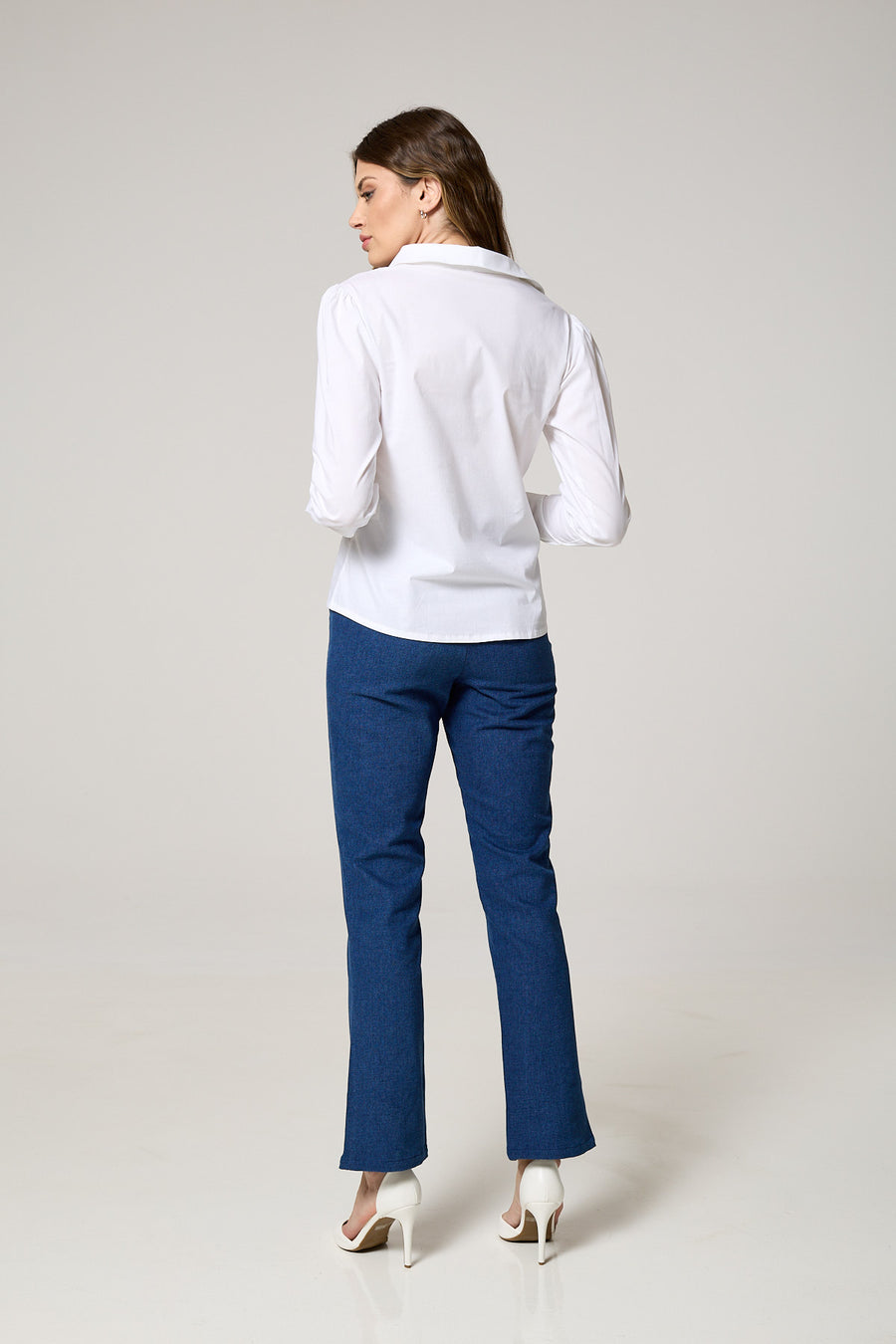 Classic Ruched White Shirt