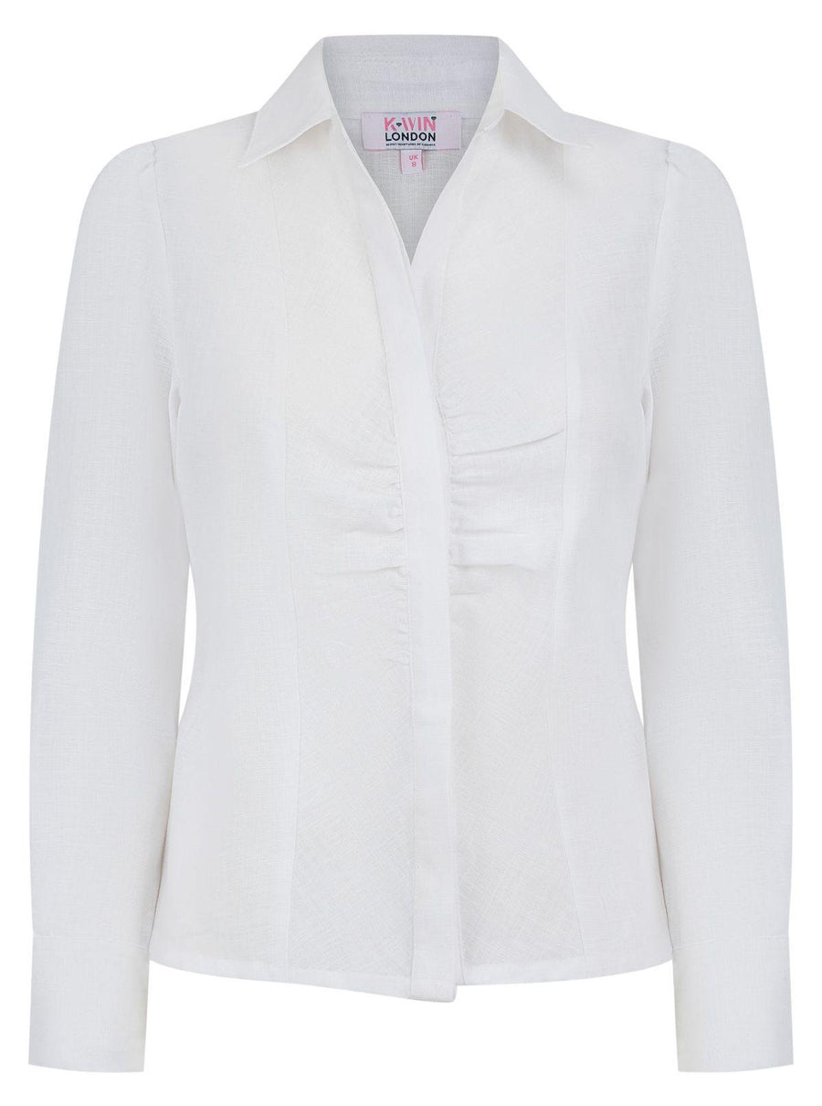 Classic Ruched White Shirt
